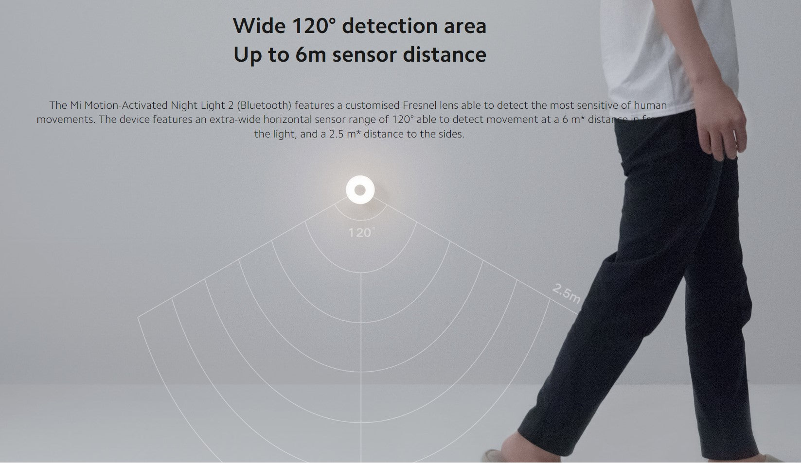Smart Motion Sensor Lamp with a wide 120-degree detection area and 6m range for enhanced security