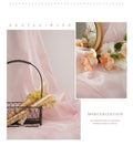 VMIDirect Smooth Silk Mercerized Photography Backdrop in Soft Pink with Floral Accents