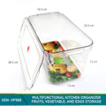 VMIDirect Stackable Pantry Organizer for fruits, vegetables, and eggs with clear lid and large capacity