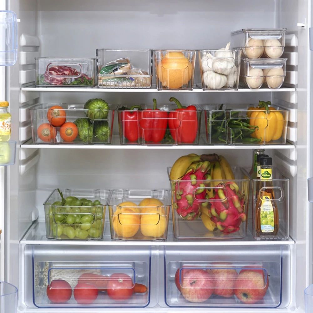 VMIDirect Stackable Pantry Organizer for efficient food storage in a refrigerator