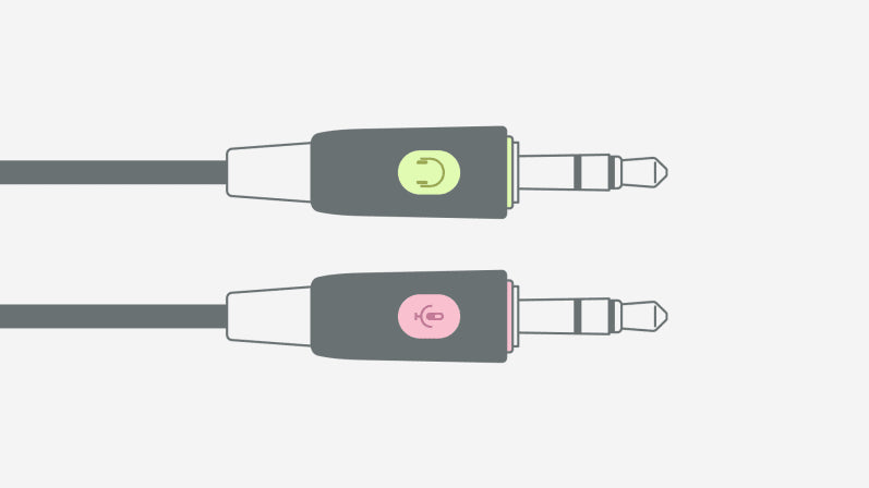 Stereo Headset with dual audio jacks for easy connection to devices