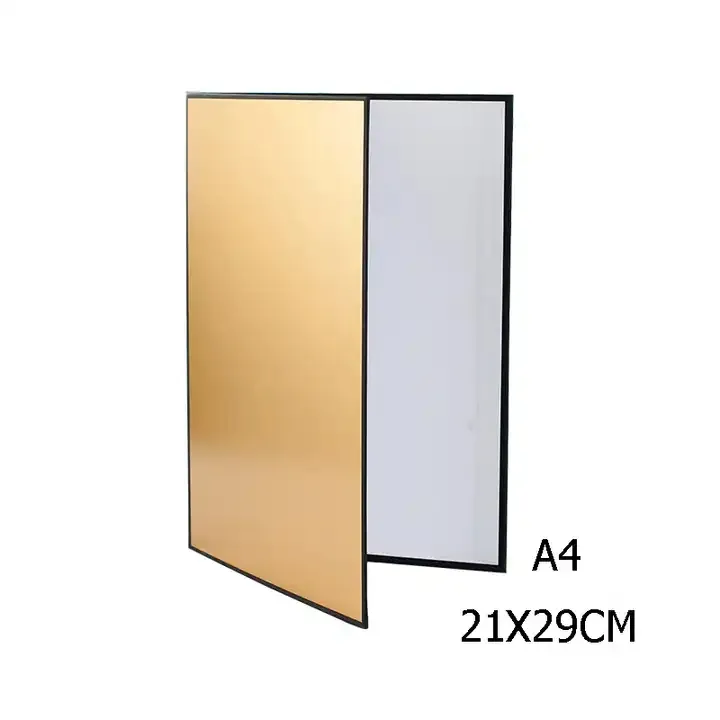 VMIDirect Striped Photography Background Paper in A4 size with gold and white reflective surfaces