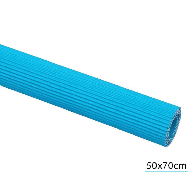 Rolled Striped Photography Background Paper in vibrant blue for creative photo shoots