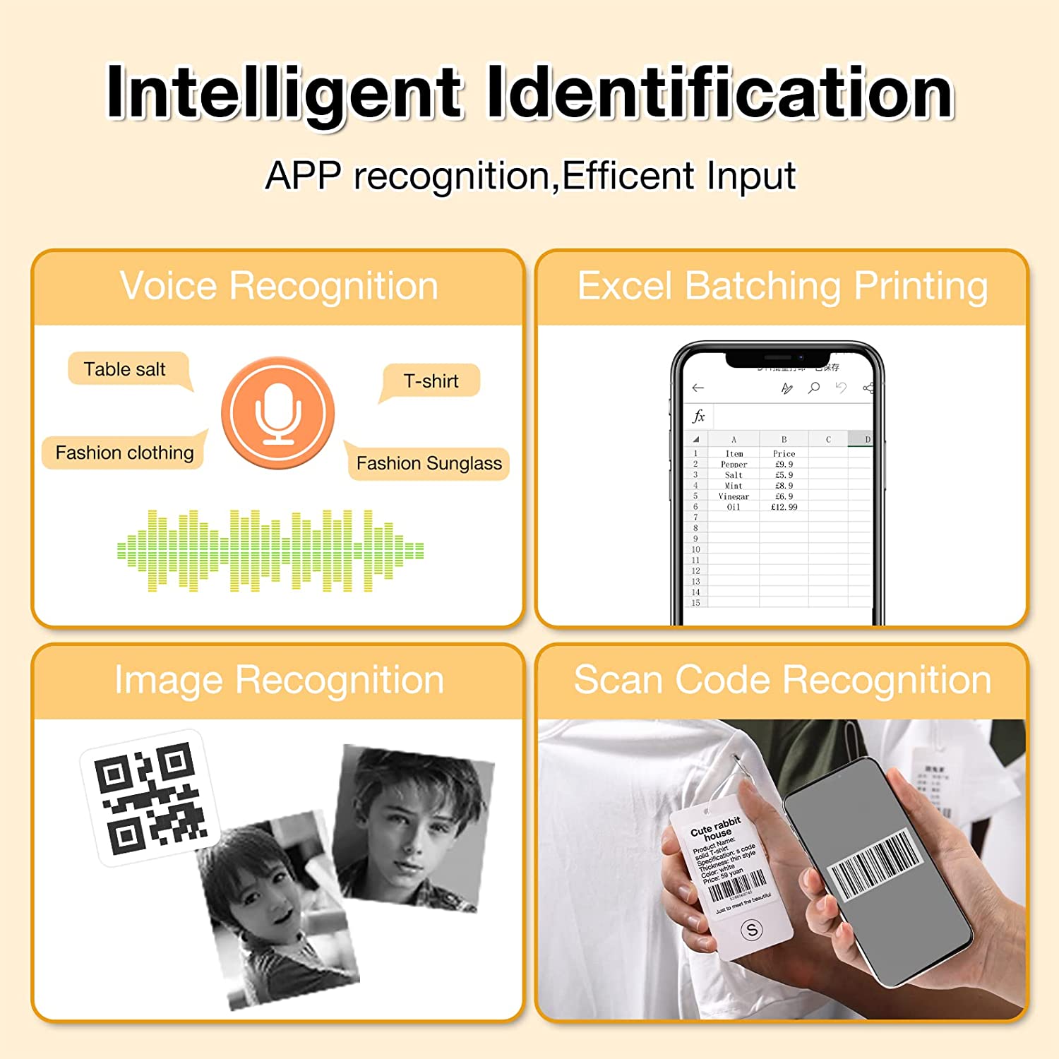 VMIDirect Thermal Label Printer with voice and image recognition features for efficient input