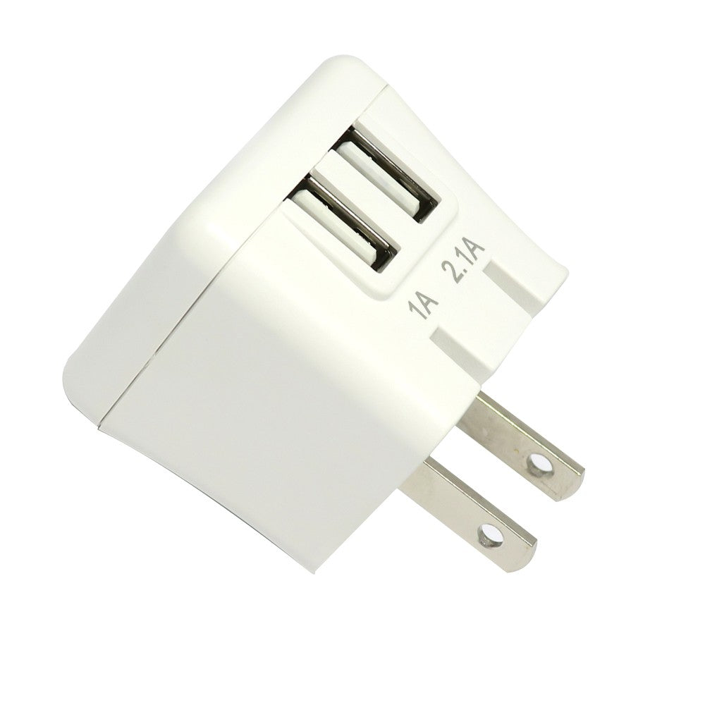 VMIDirect Travel Power Cube Dual USB Charger with 1A and 2.1A Ports for Convenient Charging