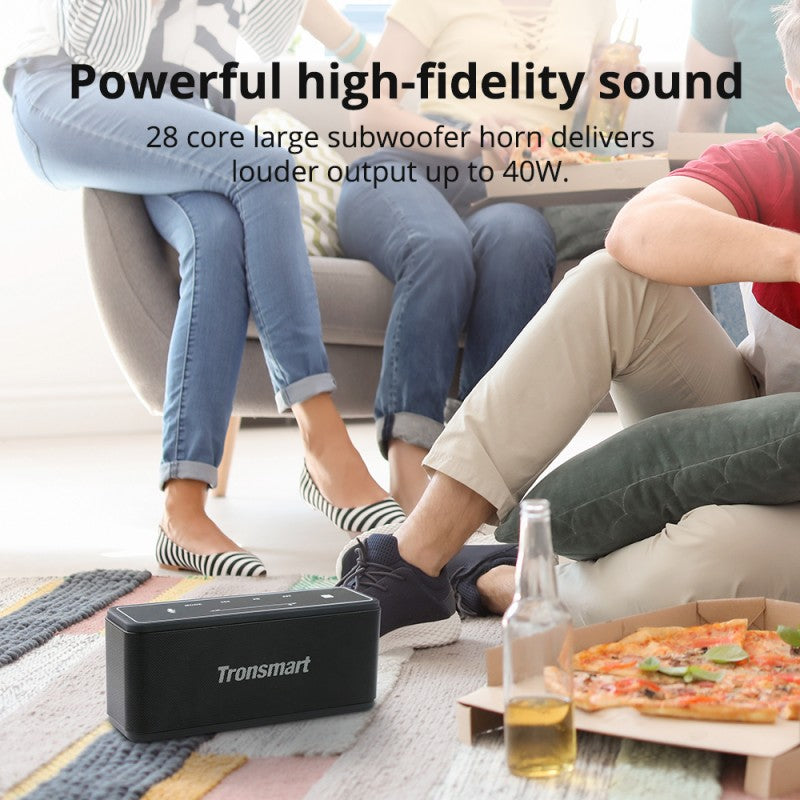 Tronsmart Bluetooth Speaker with powerful sound and 40W subwoofer, perfect for gatherings and parties