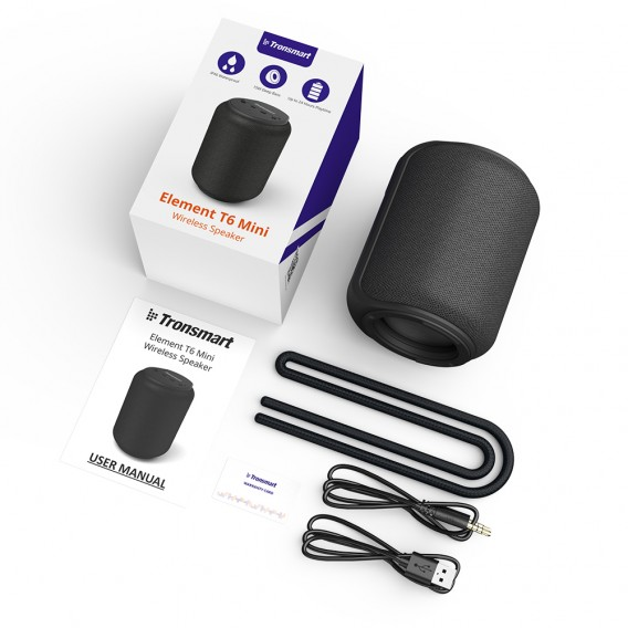 VMIDirect Mini Bluetooth Speaker in black with USB cable and user manual included