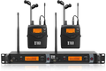 Wireless in ear monitor system with dual receivers and earphones for clear audio monitoring