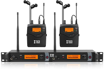 Wireless in ear monitor system with dual receivers and earphones for clear audio monitoring