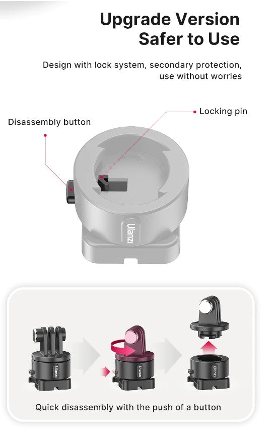 Ulanzi Go Quick II Magnetic Adapter Mount Kit Quick Release with safety locking system for secure use