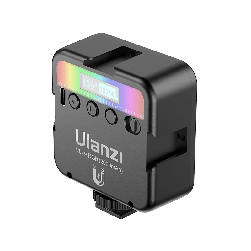 ULANZI VL49 RGB 2000mAh LED Video Light w 3 Cold Shoe