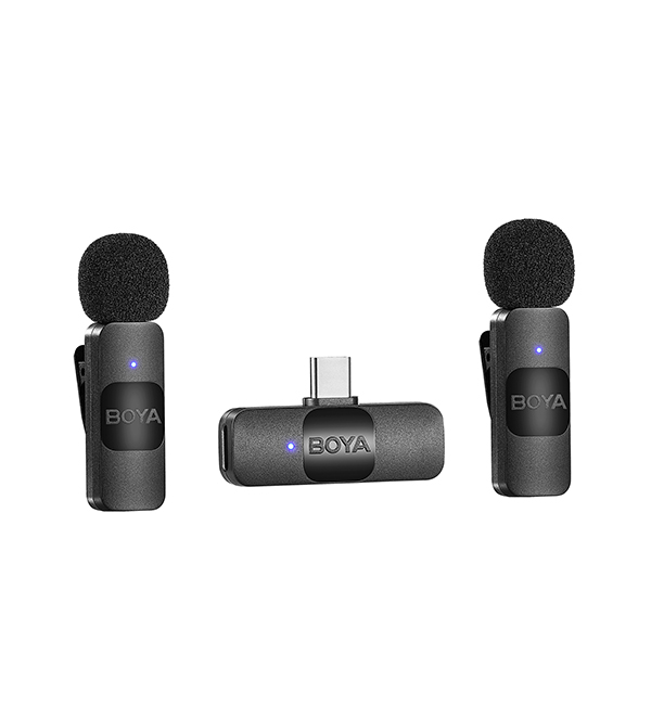 BOYA V1 V2 V10 V20  BY-V Series Mini Wireless Lavalier Microphone Ultracompact Wireless Microphone System for iOS and Type C Devices