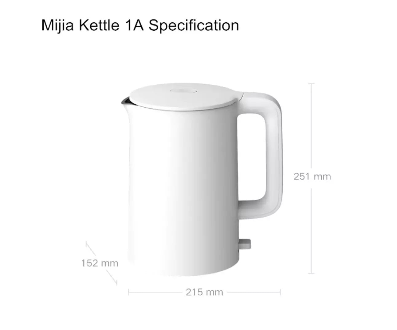 VMIDirect Electric Kettle in White with a sleek design and ergonomic handle for easy pouring