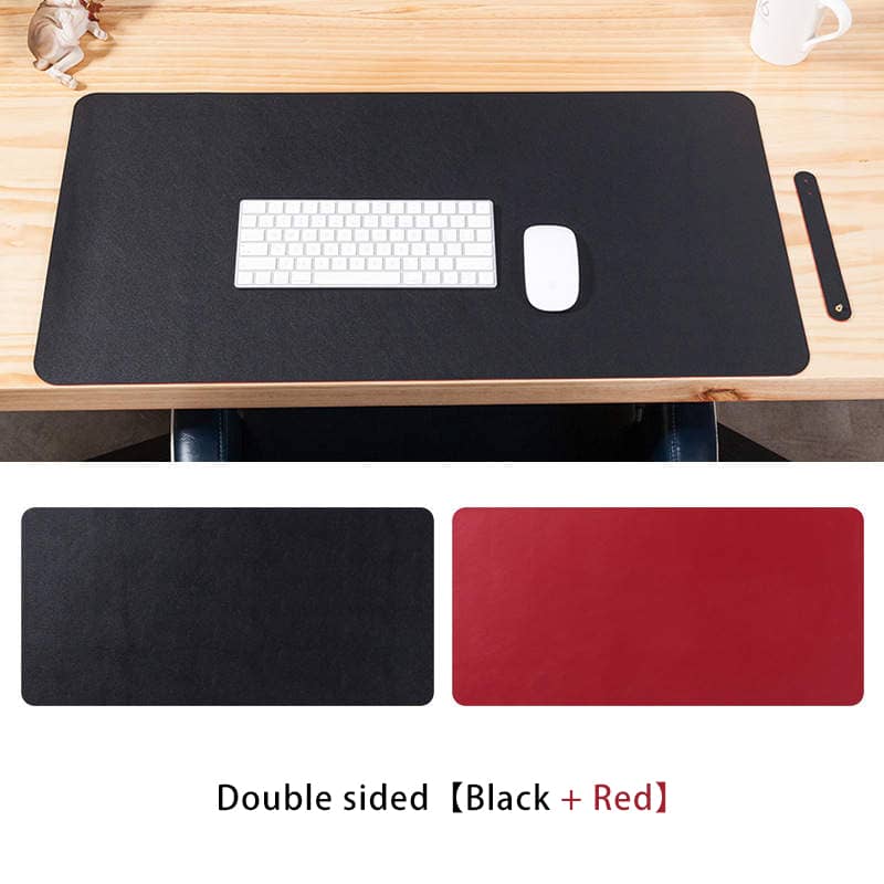 VMIDirect Leather Desk Pad in Green with Keyboard, Mouse, Phone, and Coffee Mug