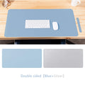 VMIDirect Leather Desk Pad in Double-Sided Design with Blue and Silver Color Options