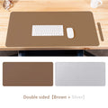 VMIDirect Leather Desk Pad in Brown and Silver with Keyboard and Mouse setup