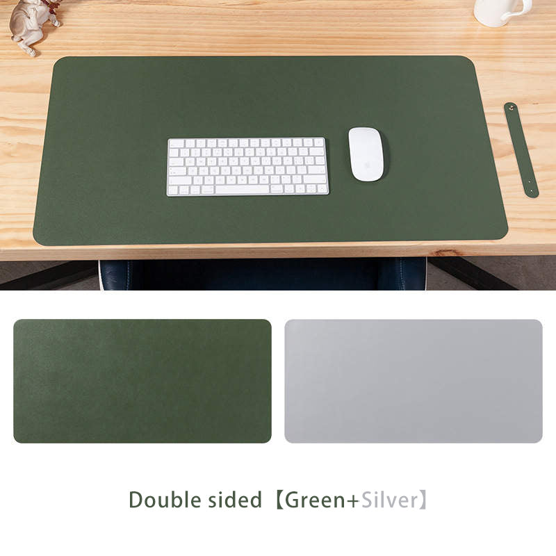 VMIDirect Leather Desk Pad in Double Sided Green and Silver for a Stylish Workspace