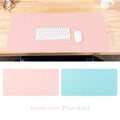 VMIDirect Double-Sided Leather Desk Pad in Pink and Blue with Keyboard and Mouse Setup