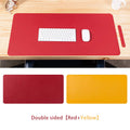 Leather Desk Pad in Red and Yellow, double-sided design for stylish workspace organization