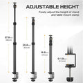 VMIDirect Adjustable Height Tripod for Desktop Extendable Lamp with Table Mount Clamp