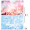 VMIDirect Photo Background Paper with two designs: colorful bokeh and soft blue sparkle effects
