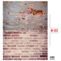 VMIDirect Photo Background Paper showcasing a textured wall with brick and plaster for creative photography