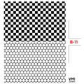 VMIDirect Photo Background Paper featuring a black and white checkerboard and hexagon pattern