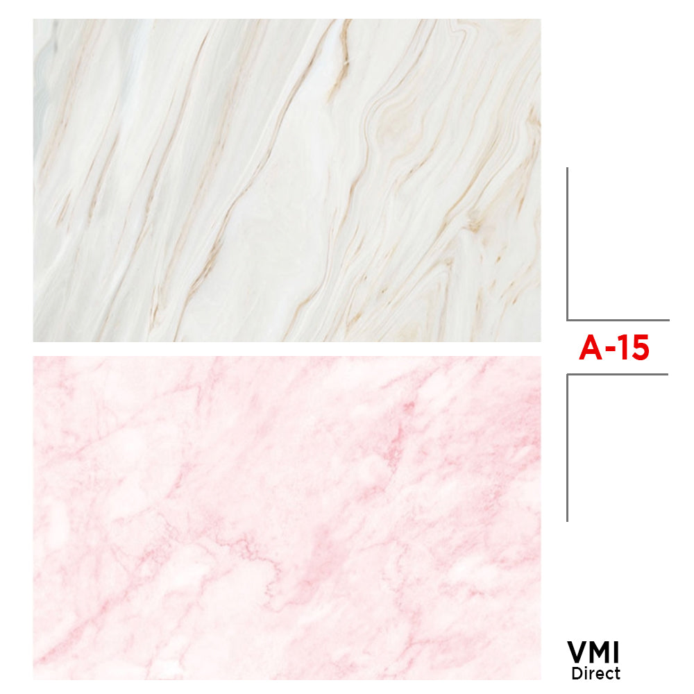 VMIDirect Photo Background Paper in A-15 design featuring marble patterns in light beige and pink