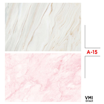 VMIDirect Photo Background Paper in A-15 design featuring marble patterns in light beige and pink