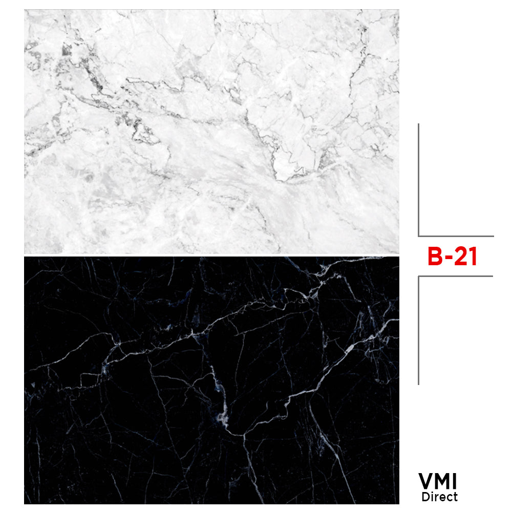 VMIDirect Photo Background Paper featuring elegant white and black marble designs for versatile photography backdrops