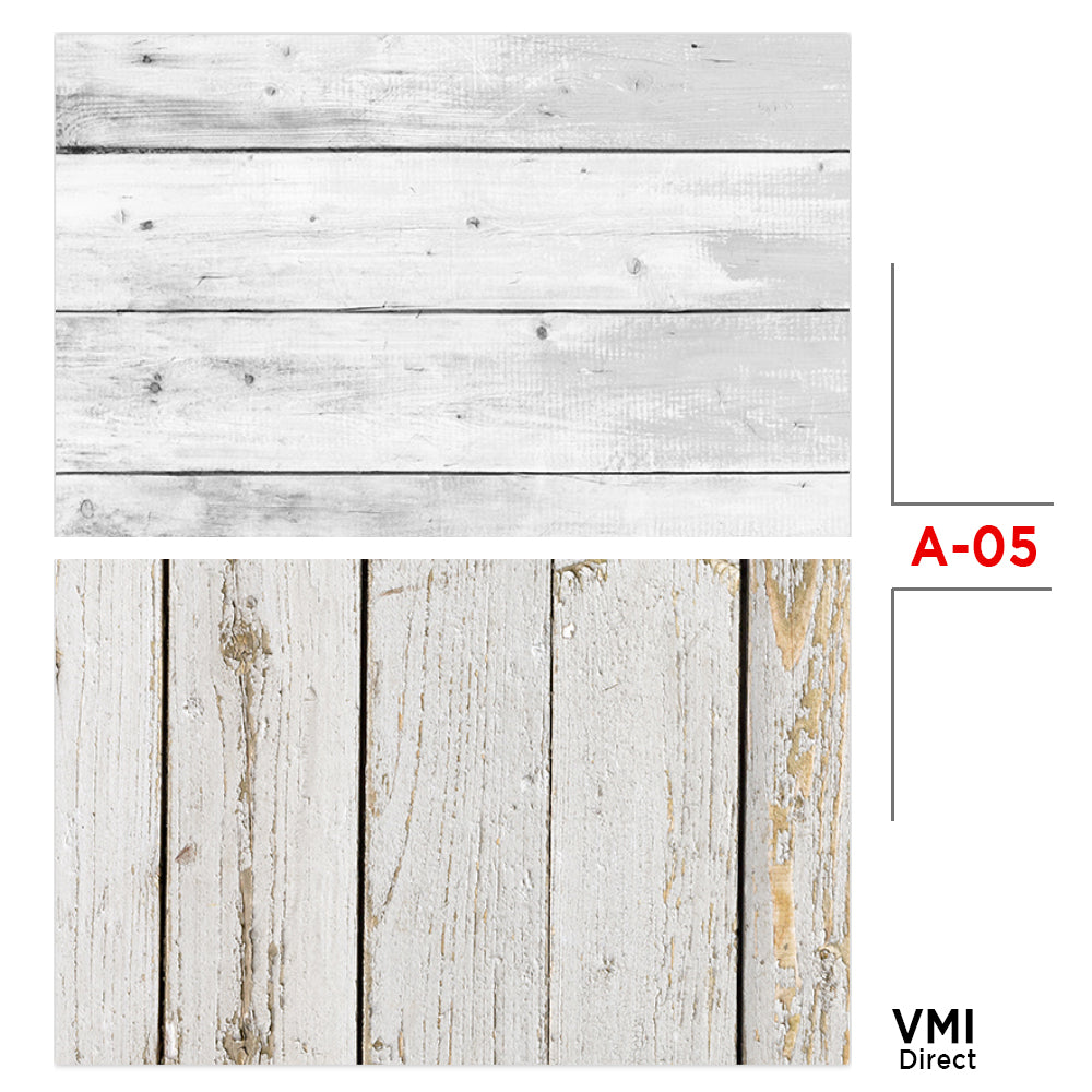 VMIDirect Photo Background Paper featuring rustic wooden textures in white and gray hues