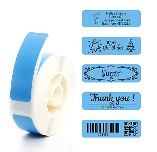 VMIDirect Waterproof Thermal Label Sticker Roll with various customizable label designs