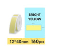 VMIDirect Waterproof Thermal Label Sticker Roll in Bright Yellow, 12x40mm, 160pcs for Easy Labeling