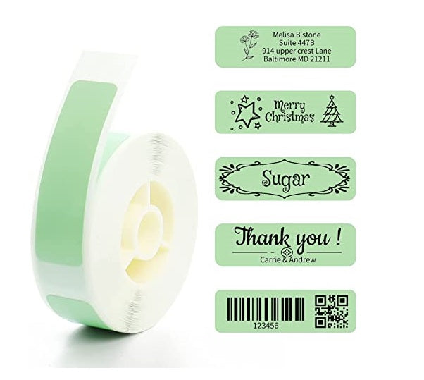 VMIDirect Waterproof Thermal Label Sticker on a roll with various label designs for versatile labeling needs
