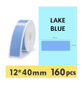VMIDirect Waterproof Thermal Label Sticker Roll in Lake Blue, 12x40mm, 160 pieces for versatile labeling