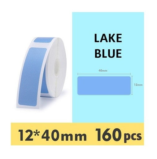VMIDirect Waterproof Thermal Label Sticker Roll in Lake Blue, 12x40mm, 160 pieces for versatile labeling