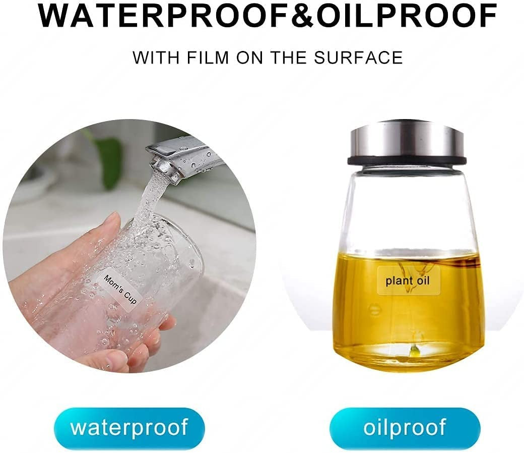 VMIDirect Waterproof Thermal Label Sticker on glass and oil container for durable labeling