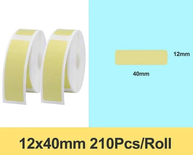 VMIDirect Waterproof Thermal Label Sticker Refill Rolls in 12x40mm size with 210 labels per roll