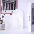Stylish Wave Plaster Cutting Board Decoration in White, perfect for modern home decor
