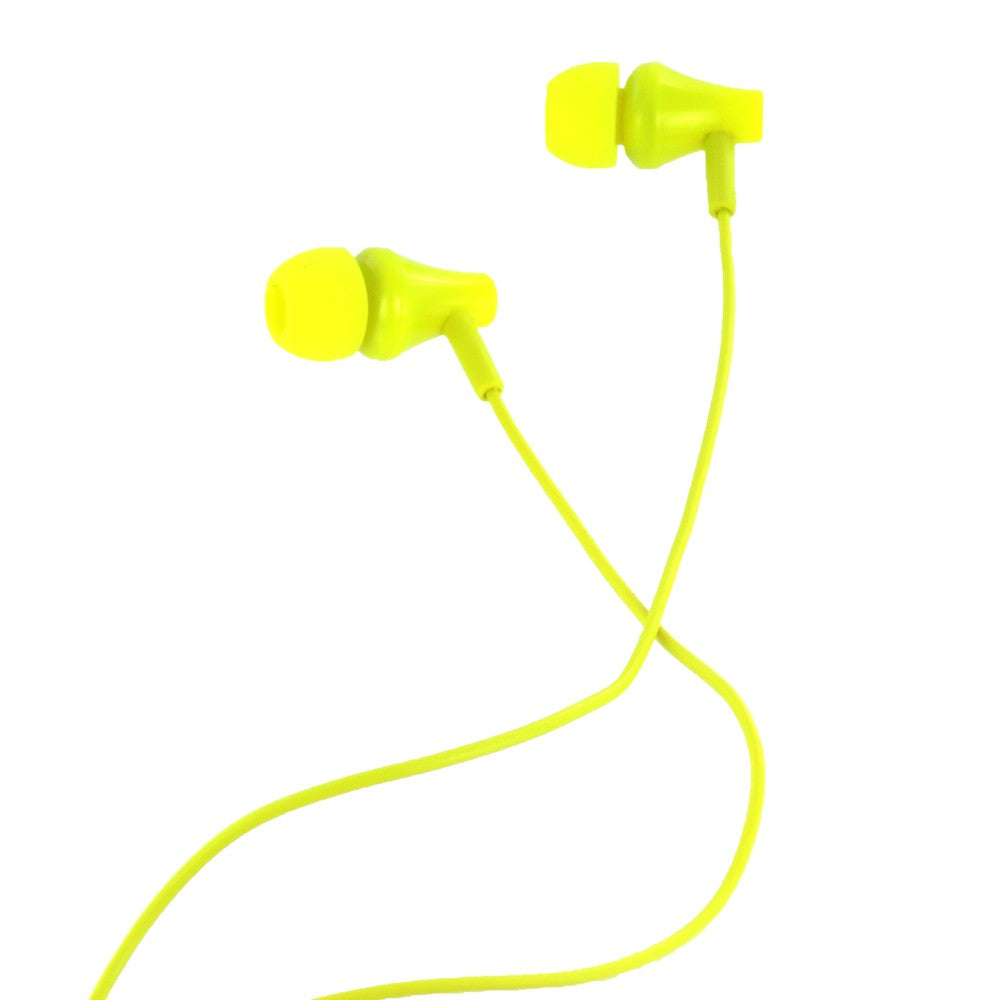 VMIDirect Wired Sports Earphones in bright yellow for active listening during workouts