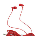 VMIDirect Wired Sports Earphones in red with ergonomic design for comfortable listening during workouts