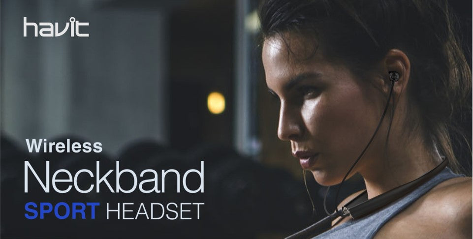 Havit Wireless Neckband Sport Headset designed for active use, featuring ergonomic fit and quality sound