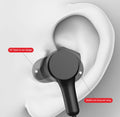 Close-up of VMIDirect Wireless Neckband Headset featuring a slant in-ear design for secure fit
