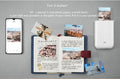 VMIDirect Pocket Photo Printer Paper displayed with photos and notebook for portable printing