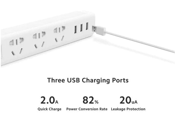 VMIDirect Smart Power Strip with three USB charging ports and quick charge features
