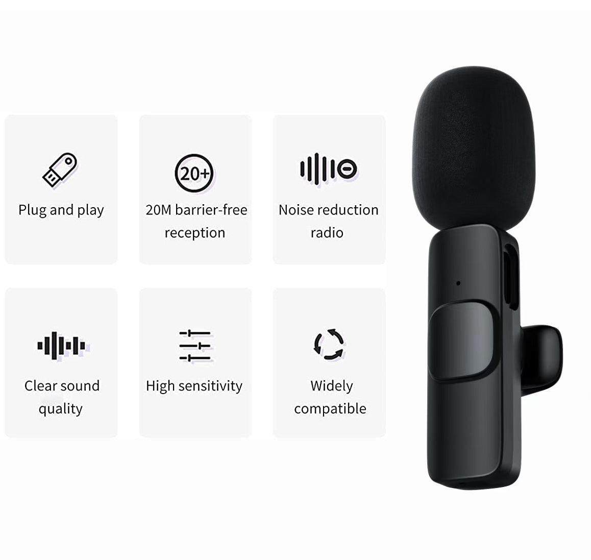 XTUGA K1 noise reduction mic with plug and play feature for clear sound quality and high sensitivity