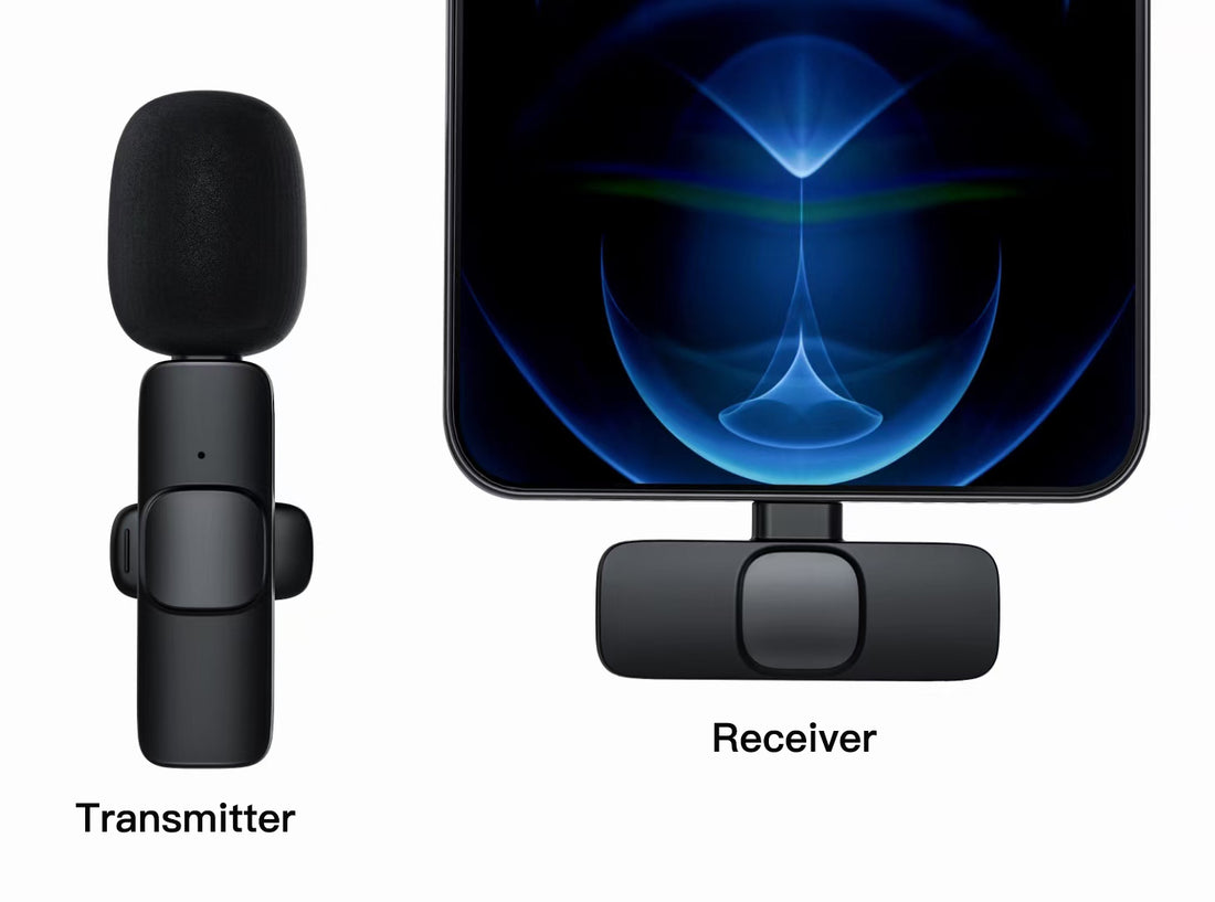 XTUGA K1 noise reduction mic in black with compact design for clear audio recording