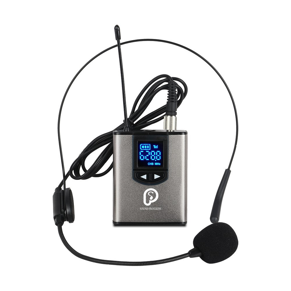 XTUGA A1 headset mic wireless bodypack transmitter with boom headset and LCD display