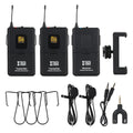 XTUGA lapel mic system for camera with dual transmitters receiver lavalier clips