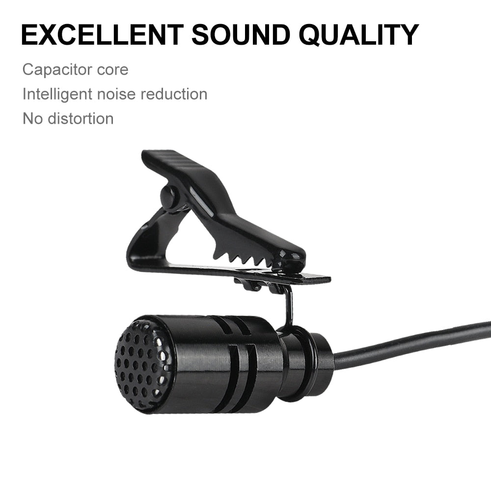 XTUGA lapel mic system for camera with dual transmitters receiver lavalier clips